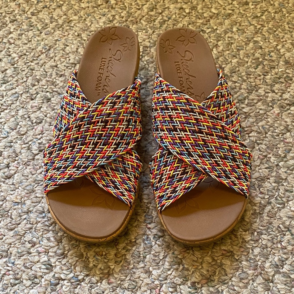 Skechers Multicolor Woven Slide Sandals